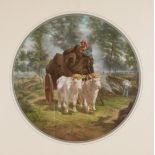 A LARGE HARVEY ADAMS & CO. CIRCULAR PORCELAIN PLAQUE