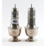 A PAIR OF SILVER SUGAR CASTERS (2)