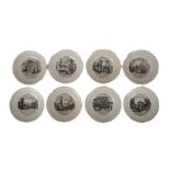 `THE BOTTLE'; A SET OF EIGHT STAFFORDSHIRE POTTERY `TEMPERANCE' NURSERY PLATES (8)