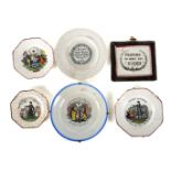 THREE POTTERY `TEMPERANCE' NURSERY PLATES