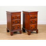 A PAIR OF MAHOGANY BEDSIDE CHESTS (2)