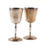 A PAIR OF SILVER GOBLETS