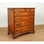 AN 18TH CENTURY STYLE OAK SIX DRAWER CHEST