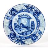 A DUTCH DELFT BLUE AND WHITE CHARGER