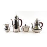 A SILVER FOUR PIECE TEA AND COFFEE SET