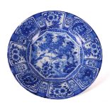 A LARGE DUTCH DELFT BLUE AND WHITE DEEP DISH