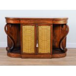 A REGENCY BRASS INLAID ROSEWOOD SIDEBOARD