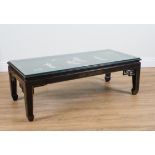 A CHINESE RECTANGULAR LACQUERED COFFEE TABLE