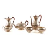 A SILVER SIX PIECE TEA SET