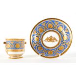 A RUSSIAN PORCELAIN CUP AND SAUCER MADE AS ADDITIONS TO THE ROPSHA SERVICE