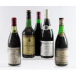 A MIXED GROUP OF FIVE RED WINES INCLUDING A BOTTLE OF 1979 CHATEAU TALBOT (5)
