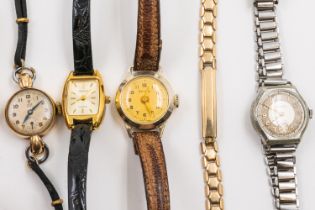 A TUDOR GOLD WATCH AND FOUR OTHER WATCHES (6)