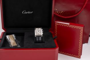 A CARTIER TANK AMERICANE AUTOMATIC WRISTWATCH