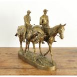 AFTER EMMANUEL FREMIET (FRENCH 1824-1910): A MODEL OF TWO RACEHORSES AND JOCKEYS / CHEVAUX DE...