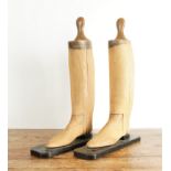 A PAIR OF BEECH RIDING BOOT LASTS OR TREES (2)