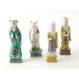 FOUR CHINESE FAMILLE ROSE FIGURES OF IMMORTALS (4)