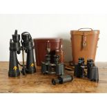 THREE SETS OF BINOCULARS INCLUDING A WWII PAIR BY BARR & STROUD (6)