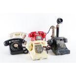 SIX EARLY 20TH CENTURY BAKELITE TELEPHONES