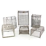 EIGHT MID 20TH CENTURY WIREWORK WALL BOXES / BASKETS