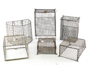 EIGHT MID 20TH CENTURY WIREWORK WALL BOXES / BASKETS