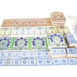 A GROUP OF MOSTLY VICTORIAN DECORATIVE PATTERNED TILES