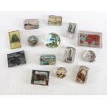 A COLLECTION OF MID 20TH CENTURY SOUVENIR GLASS PAPERWEIGHTS