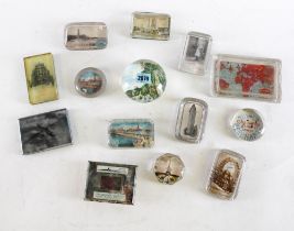 A COLLECTION OF MID 20TH CENTURY SOUVENIR GLASS PAPERWEIGHTS