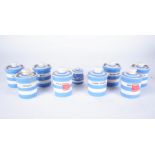 TG GREEN CORNISHWARE CONDIMENT JARS (9)