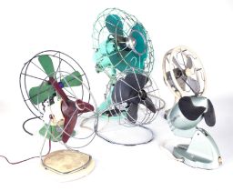 SIX EARLY 20TH CENTURY DESK FANS