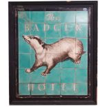 THE BADGER, A MID 20TH CENTURY PUB SIGN FORMED FROM CERAMIC TILES