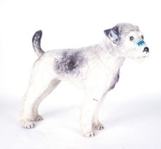 A LARGE 20TH CENTURY CERAMIC MODEL OF A FOX TERRIER