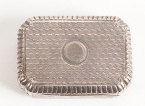 A GEORGE III SILVER RECTANGULAR VINAIGRETTE