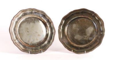 A PAIR OF SILVER MAIN COURSE PLATES (2)