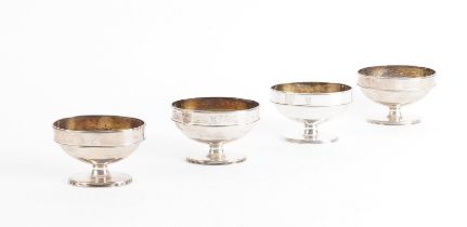 TWO PAIRS OF GEORGE III SILVER SALTS