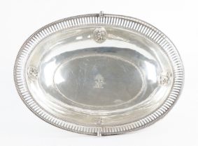 A GEORGE III SILVER OVAL CAKE BASKET