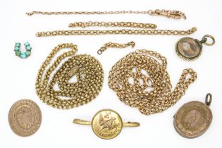 A MIXED LOT, INCLUDING A GOLD NECKLACE