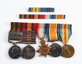 A GROUP OF FIVE MEDALS AND FURTHER ITEMS (QTY)