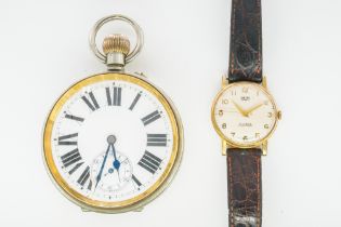 A GOLIATH WATCH WITH A SILVER TRAVELLING CASE AND A SMITHS WRISTWATCH (3)