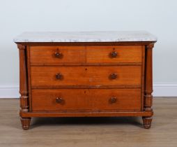 A 19TH CENTURY MARBLE TOP CHEST