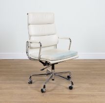 VITRA; A CHROME FRAMED SWIVEL DESK CHAIR