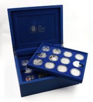 A ROYAL MINT QUEEN'S DIAMOND JUBILEE SILVER PROOF CROWN COLLECTION