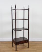 A 19TH CENTURY MAHOGANY FOUR TIER WHAT NOT
