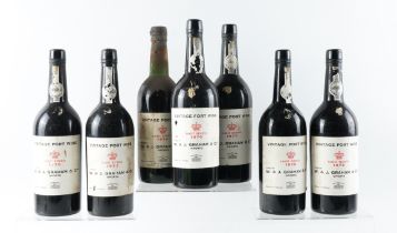 SEVEN BOTTLES OF GRAHAM’S FINEST VINTAGE PORT 1970 (7)