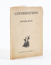 BLISS, Arthur (1891-1975, composer). Conversations, London, 1922, 4to, original wrappers....
