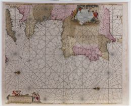 KEULEN, Johannes van (1654-1715) & Gerard van KEULEN (1678-1726). Nine hand-coloured charts...