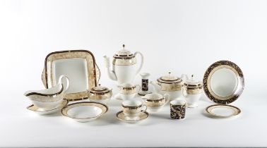 AN ASSEMBLED WEDGWOOD `CORNUCOPIA' PATTERN PART DINNER, TEA AND COFFEE SERVICE