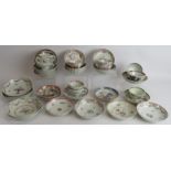 A quantity of mainly 18th century Chinese porcelain export ware tea cups, bowls and saucers