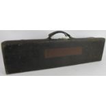 An antique leather shotgun case by James Macnaughton & Sons, Edinburgh. Red felt lining, brass