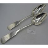 A pair of mid 19th silver fiddle pattern Scottish Provincial table spoons, Perth, Charles Murray.