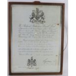 A Victorian British passport for Lord Lyons, dated 1870, signed by Lyons and countersigned by